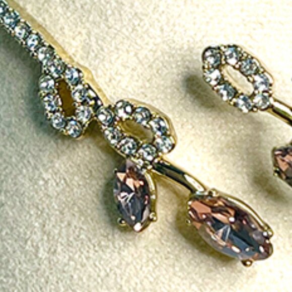 Givenchy Mixed Crystal Vine Bypass Bangle Bracelet NWT - Picture 2 of 5